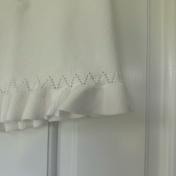 Loft White/Ivory Pointelle Ruffle Sweater Tank Top - Picture 4 of 5